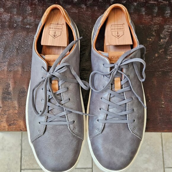 OluKai Men's Lae'Ahi Li 'Ili Leather Sneakers, Stone/Gray, Sz 12 - Picture 2 of 16